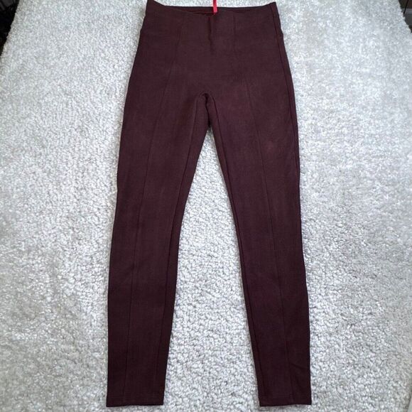 Spanx Black Faux Suede Legging Maroon Red - Picture 2 of 9